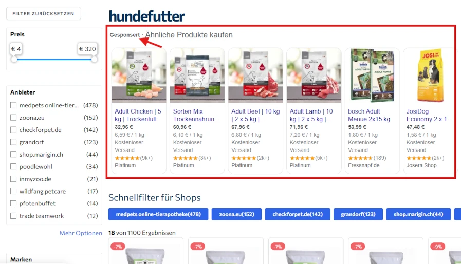 Das Bild zeigt die Landingpage eines CSS Anbieters. Der größte Teil des sichtbaren Bereichs wird von Werbeanzeigen vereinnahmt. 