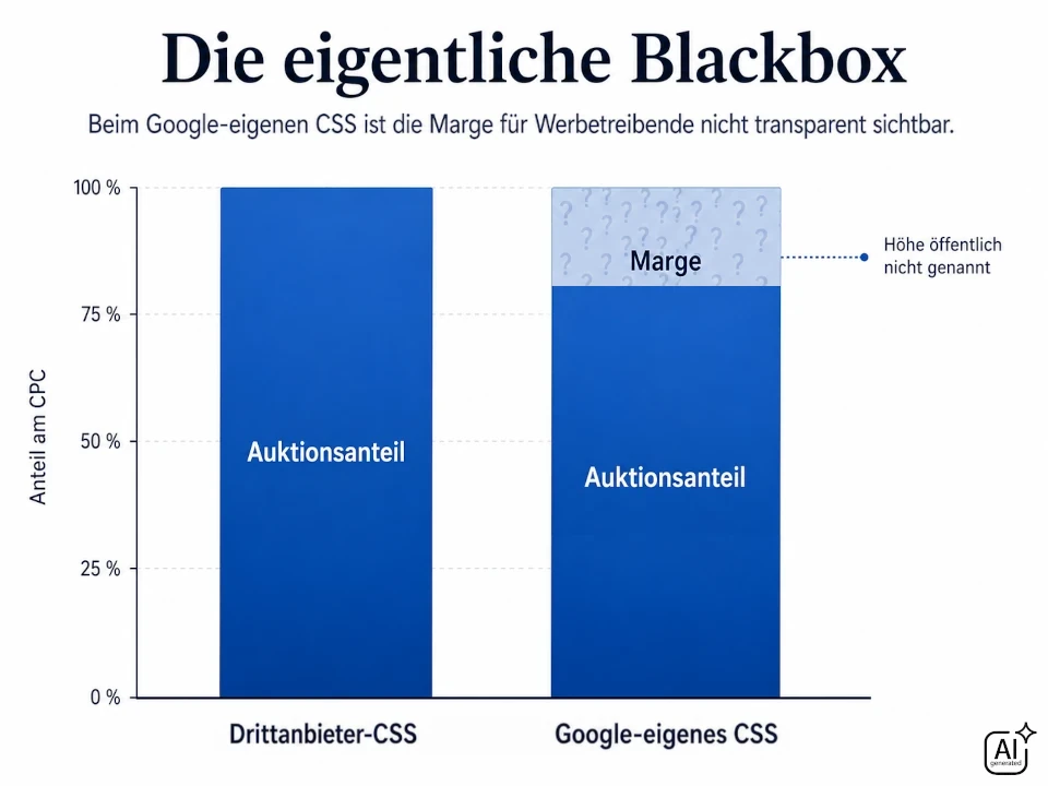 Grafik zur nicht transparent sichtbaren Marge beim Google-eigenen CSS